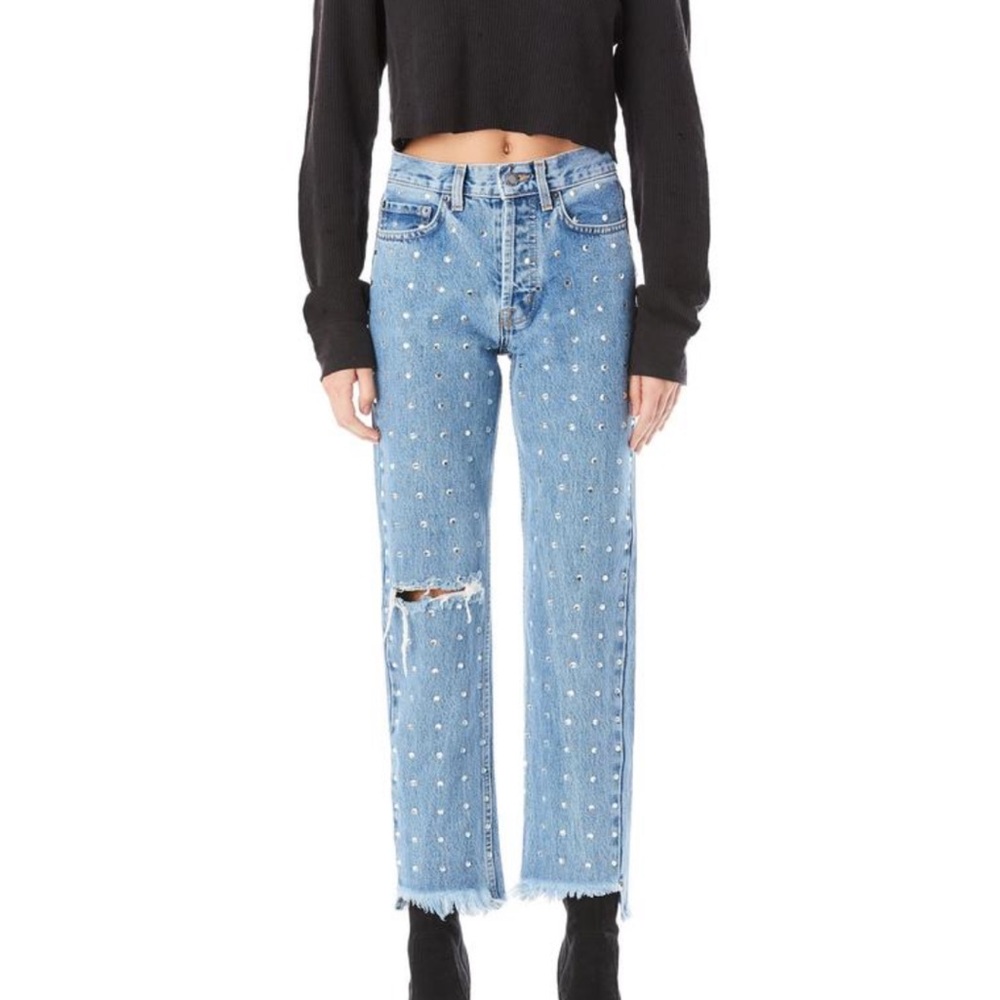 Carmar denim rhinestone jean brand new